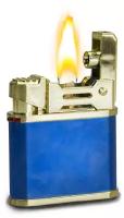 Автоматическая бензиновая металлическая зажигалка (синий) / Фитиль и кремний в комплекте