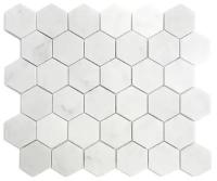 Мозаика из мрамора Natural Mosaic M088-DH5-(Carrara) белый светлый гексагон шлифованный