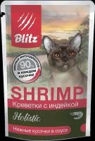 Blitz Shrimp Креветки с Индейкой Holistic Нежные Кусочки в Соусе (пауч), 85 г