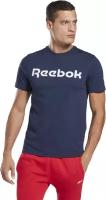 Футболка Reebok для мужчин, Размер:L, Цвет:синий/белый, Модель:GS REEBOK LINEAR READ TEE