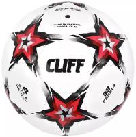 Мяч футбольный CLIFF CF-52, 4 размер,с отскоком, PU Shine, бело-красный (звезды)