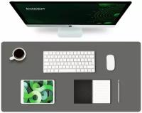 Настольный коврик для клавиатуры и мыши, защитный, большой, водонепроницаемый, кожаный, на рабочий стол для офиса и дома, 40 см х 80 см, темно-серый