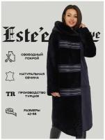 Дубленка Este'e exclusive Fur&Leather, размер 48, синий