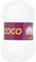 Пряжа хлопковая Vita Cotton Coco (Вита Коко) - 2 мотка, 3851 белый, 100% мерсеризованный хлопок 240м/50г