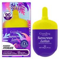 GuanJing Лосьон Солнцезащитный SunScreen Lotion SPF 90 Тонирующий, Витамин Е и Ретинол, 80 гр