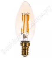 Лампа светодиодная Uniel LED-C35-5W/GOLDEN/E14 GLV21GO Vintage. Форма «свеча», золотистая колба