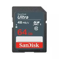 Карта памяти SanDisk SDXC 64 ГБ Class 10, UHS-I, R 48 МБ/с, 1 шт., серый