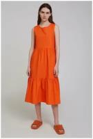 Оранжевое платье-миди