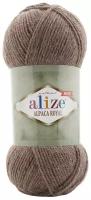 Пряжа Alize Alpaca Royal NEW (Альпака роял Нью) 688 кофе с молоком меланж 30% шерсть, 15% альпака, 55% акрил 100г 250м 5шт