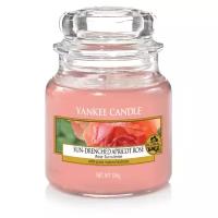 Yankee Candle / Свеча маленькая в стеклянной банке Солнечная абрикосовая роза Sun-drenched apricot rose 104гр / 25-45 часов