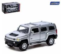 Машина металлическая HUMMER H3, инерция, открываются двери, цвет серый