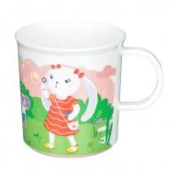 Чашка Пластишка детская с декором, белый/розовый