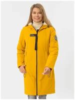 NortFolk /Куртка Парка женская зимняя с капюшоном удлиненная 437590/ Пальто женское зимнее цвет желтый размер 42
