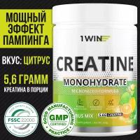 Креатин моногидрат порошок 1WIN, Creatine Monohydrate, Вкус Лимон-лайм, 30 порций, спортивное питание для набора массы тела