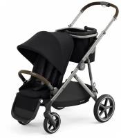 Детская коляска Cybex Gazelle S с корзиной и дождевиком Deep Black на шасси Taupe