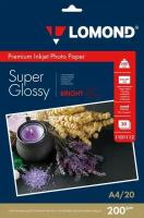 200 г/м, A4, Super Glossy Bright Premium фотобумага, 20 листов Lomond 1101112