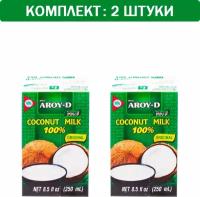 Aroy-D Кокосовое молоко 60%, 250 мл, 2 шт