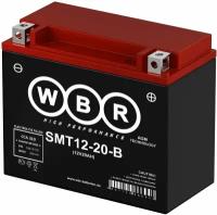 Мото аккумулятор WBR SMT12-20-B 12В 20Ач 12V 20Ah YTX20L-BS, YTX20HL-BS, YB16L-B 270A, AGM для мотоцикла, скутера, гидроцикла, квадроцикла, снегохода