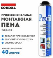 Профессиональная пистолетная пена PROFIL SOUDAL профиль соудал зимняя