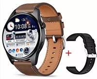 Умные часы HK4 HERO Smart Watch AMOLED 1.5, Смарт-часы 2023 c 2 ремешками, iOS, Android, Bluetooth звонки, Черный корпус, WinStreak