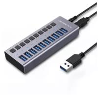 Хаб Acasis USB 3.0 12V 4A HS-710MG (10 портов) - Темно-серый