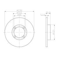 Диск тормозной передний D236мм VALEO PHC R3007 для Chevrolet Spark M200; Daewoo Matiz M100 / M150