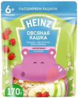 Каша Heinz Лакомая овсяная с бананом, яблоком и земляникой 170 г с 6 месяцев