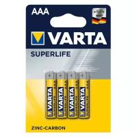 Батарейки Varta Батарейка солевая Varta SuperLife, AAA, R03-4BL, 1.5В, блистер, 4 шт