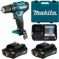 Дрель-шуруповерт аккумуляторная 30Нм CXT 12В, 2х2Ач, з/у, Makita HP333DWAE