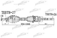 Полуось Передний Мост Справа 27x994x63x26 Ford Kuga I 2.0 Tdci 2008- PATRON арт. PDS0485