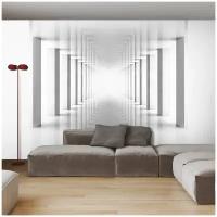 Фотообои / флизелиновые обои 3D белый коридор с колоннами 3,06 x 2,7 м