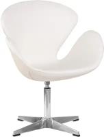 Кресло дизайнерское DOBRIN SWAN, LMO-69A, белый кожзам P23