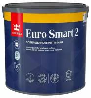 Краска интерьерная для стен и потолков глубокоматовая Tikkurila Euro Smart-2 / Тиккурила Евро Смарт-2 белая 0,9 л