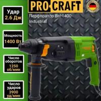 Перфоратор ProCraft Industrial BH 1400, патрон SDS, 2.6Дж, 3900уд/мин, 1250об/мин, 1400Вт