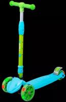 Самокат 3-колесный Bunny, 135/90 мм, голубой/зеленый, Ridex