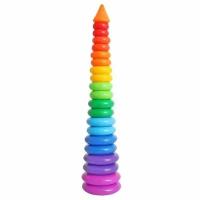 Развивающая игрушка Крошка Я Гигант 20 колец с конусом, разноцветный