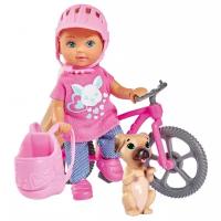 Кукла Simba Еви на велопрогулке с собачкой, 12 см, 5733273