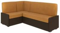 Угловой диван со спальным местом Комфорт рогожка Strong 06/эко-кожа коричневая