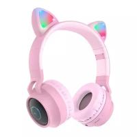 Беспроводные наушники Hoco W27 Cat ear Global, mini jack 3.5 mm, розовый