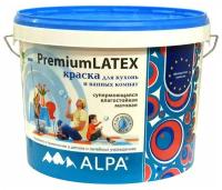 Краска для кухни и ванной комнаты ALPA PremiumLatex (база A) 2 л белая