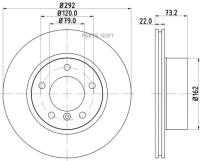 Диск Тормозной Bmw 1 E81/E87/3 E90 1.6/2.0 04- Передний Вент. D 292мм. HELLA PAGID арт. 8DD 355 111-241