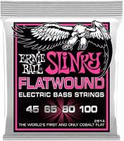 Ernie Ball 2814 струны для бас-гитары Super Slinky Flatwound Bass (45-65-80-100)