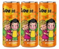 Газированный напиток Love Is (Лав из) Ананас-Апельсин, 3 шт по 330 мл, ж/б