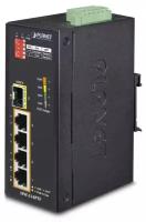 Коммутатор PLANET ISW-514PTF (IP30 4-Port/TP + 1-Port Fiber(SFP) POE Industrial Fast Ethernet Switch (-40 to 75 C))