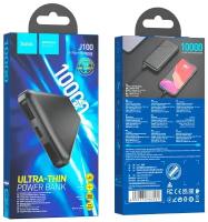 Аккумулятор внешний универсальный Hoco J100 10000 mAh High-ranking power bank (2USB:5V-2.1A) Черный