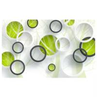 Фотообои флизелиновые Design Studio 3D Объемные зеленые круги