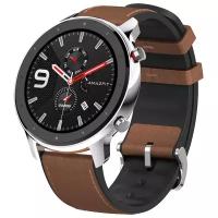 Часы Amazfit GTR 47mm stainless steel case, leather strap