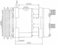 Компрессор кондиционера Sanden 7H15 (12V, А2) выходы горизонтальные (O-ring) 3/4