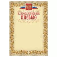 Благодарственное письмо герб и флаг, рамка лавровый лист, А4, КЖ-159, 15 шт