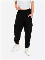 Спортивные брюки джоггеры оверсайз для мальчиков подростков HappyFox, HF9132 размер 146, цвет черный